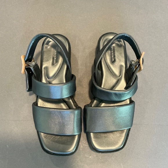 Vince Bowie Black Leather Lug Platform Sandals Women’s 9 (Estimated) - Picture 4 of 16